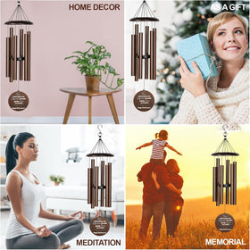 NETAEX wind chimes with six anodized aluminum tubes tuned for clarity.