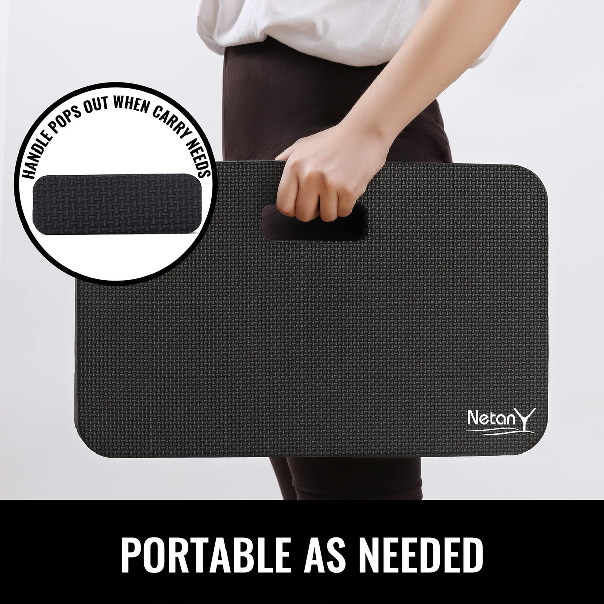 NETANY kneeling pad anti-slip bottom keeps it securely in place.