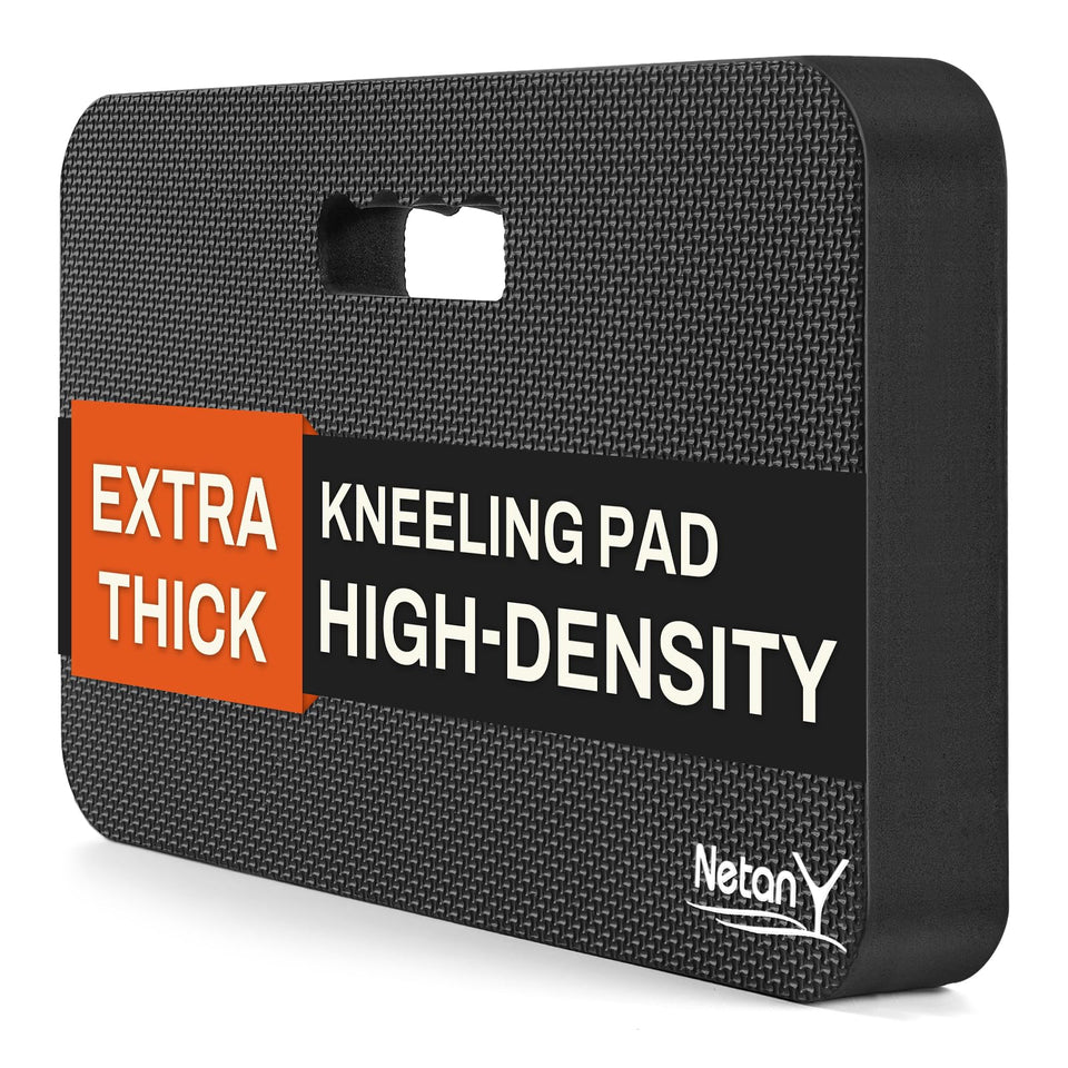NETANY kneeling pad in garden setting provides cushioned support on soil.