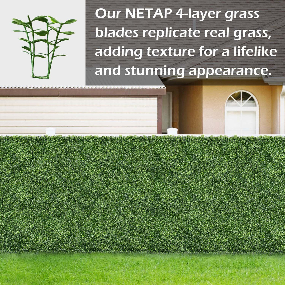 NETAP Boxwood Leaves 4-Layer Detail: lush texture and depth.