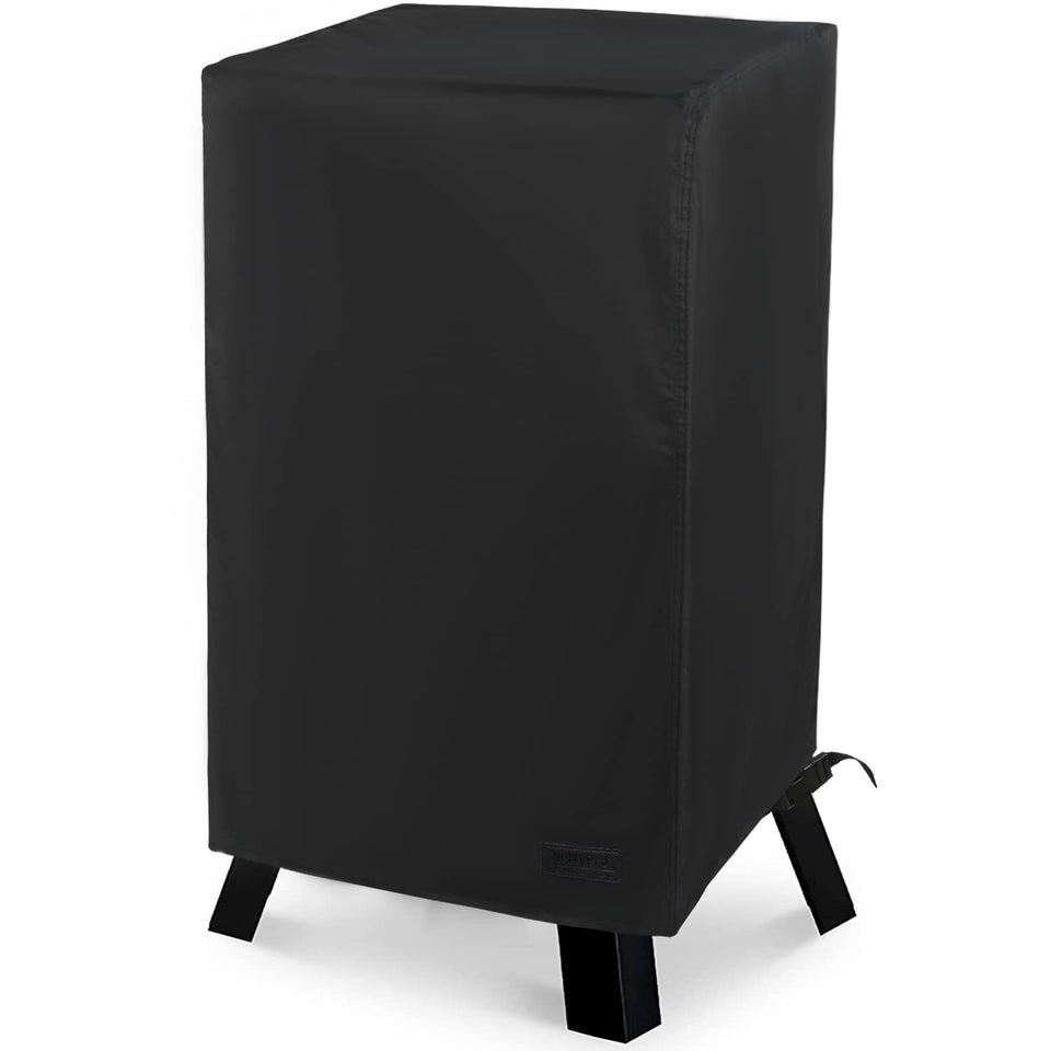 NettyPro electric smoker cover demonstrates waterproof protection for outdoor use