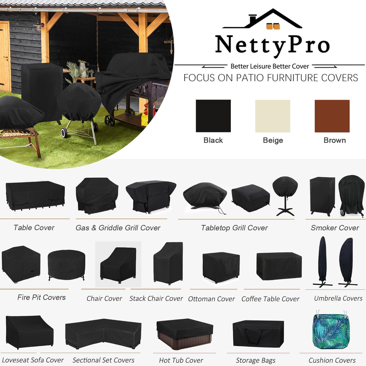 NettyPro grill cover bottom buckles securing a snug fit