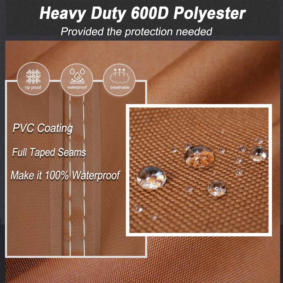 NettyPro grill cover side view, robust protection against wind and rain