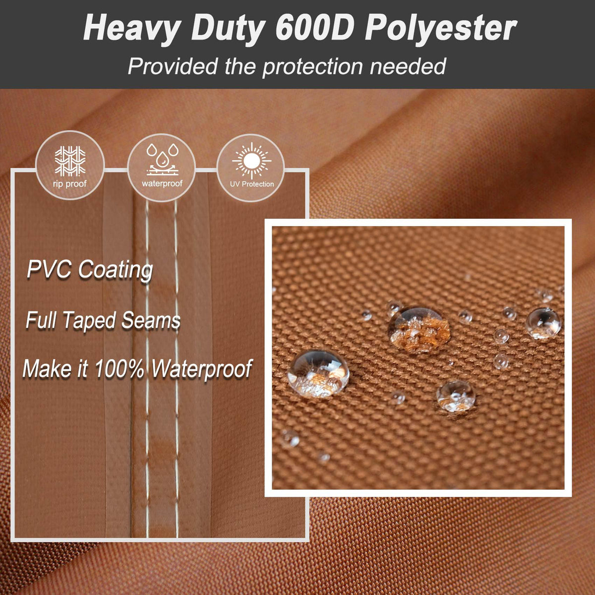 NettyPro weatherproof fabric detail shields outdoor grills from dirt and weather