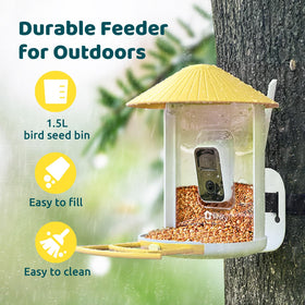 NETVUE Birdfy feeder weatherproof design withstands outdoor use