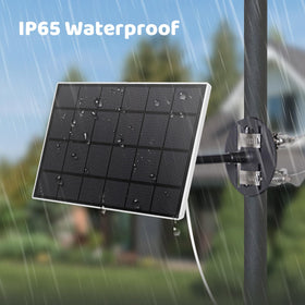 IP65 weatherproof NETVUE solar panel resists rain and dust for year-round use.