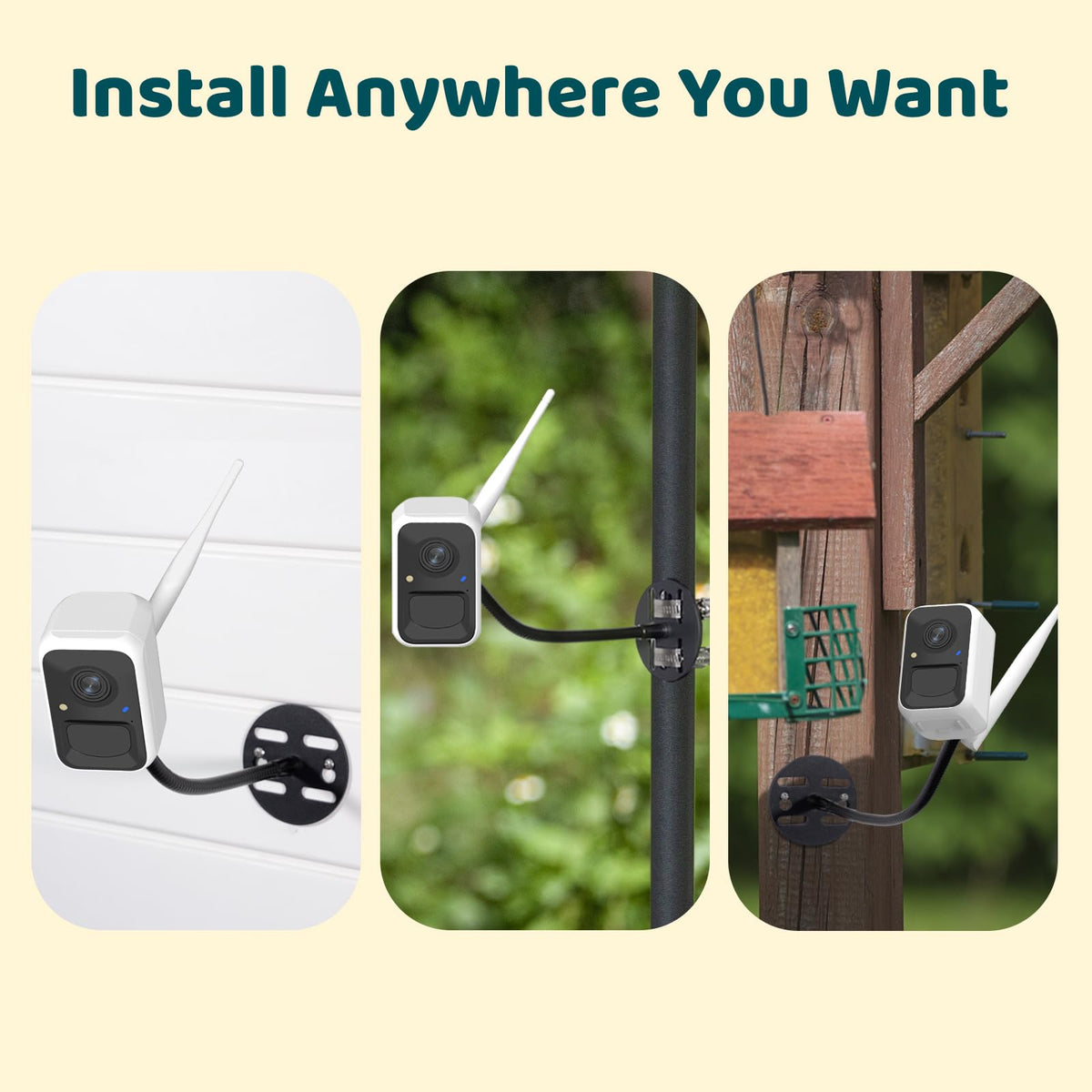 Solar powered NETVUE feeder keeps video rolling in daylight for backyard monitoring.