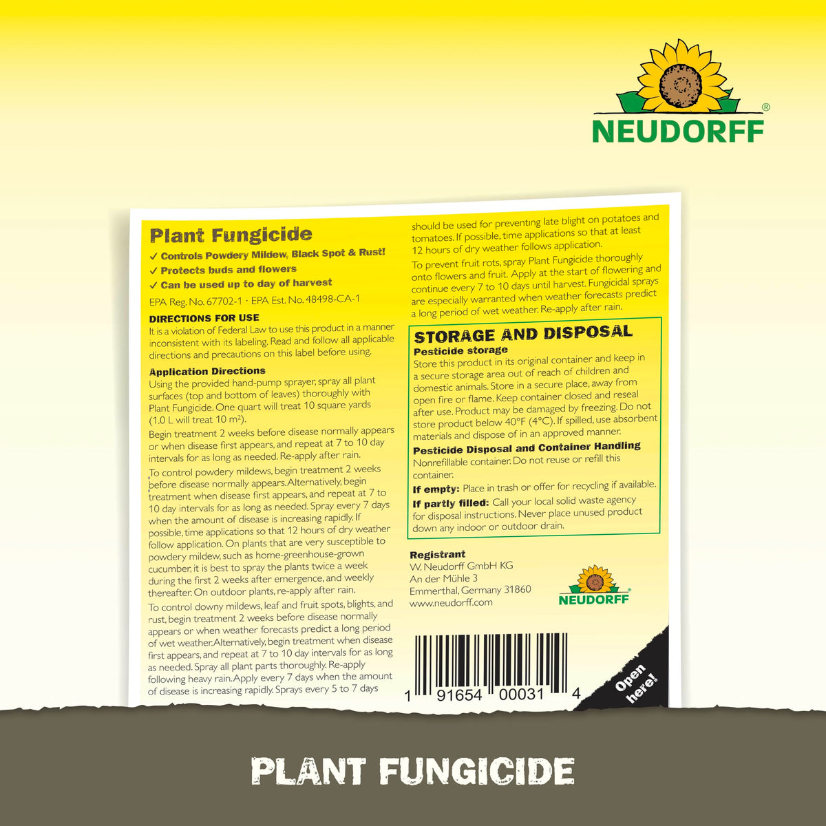 Neudorff Copper Fungicide application shows even spray coverage for best results.