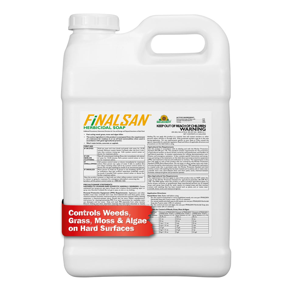 Neudorff Finalsan bottle pour enables easy coverage for hard-surface weed control.