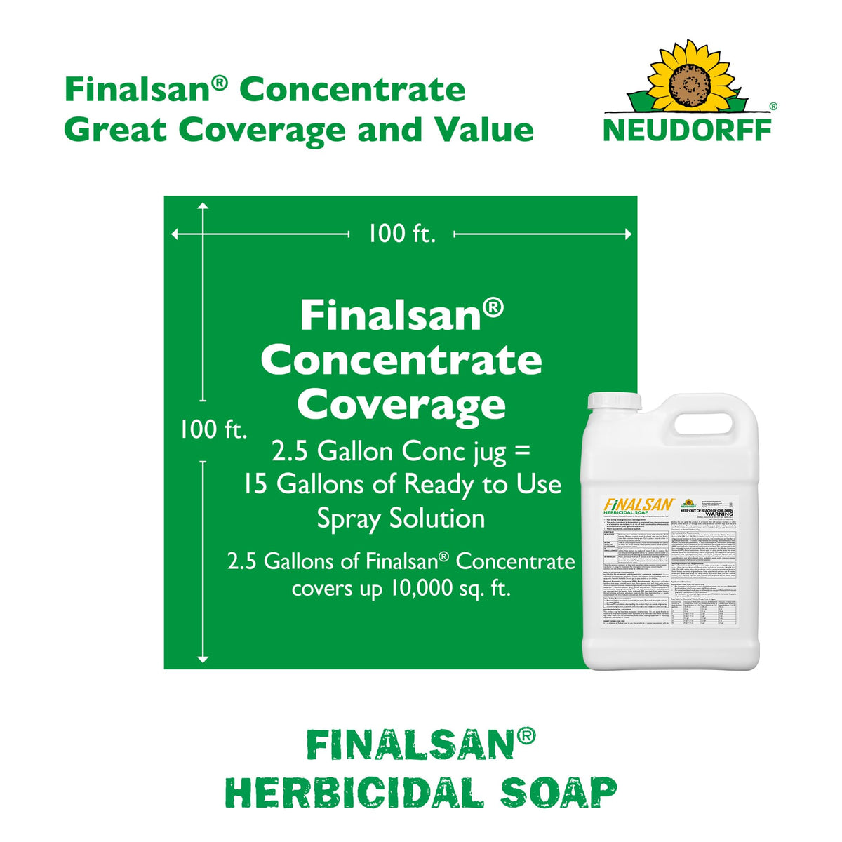 Neudorff Finalsan handles coverage up to 10,000 sq ft.