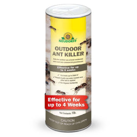Neudorff Outdoor Ant Killer bait granules ready for perimeter application.