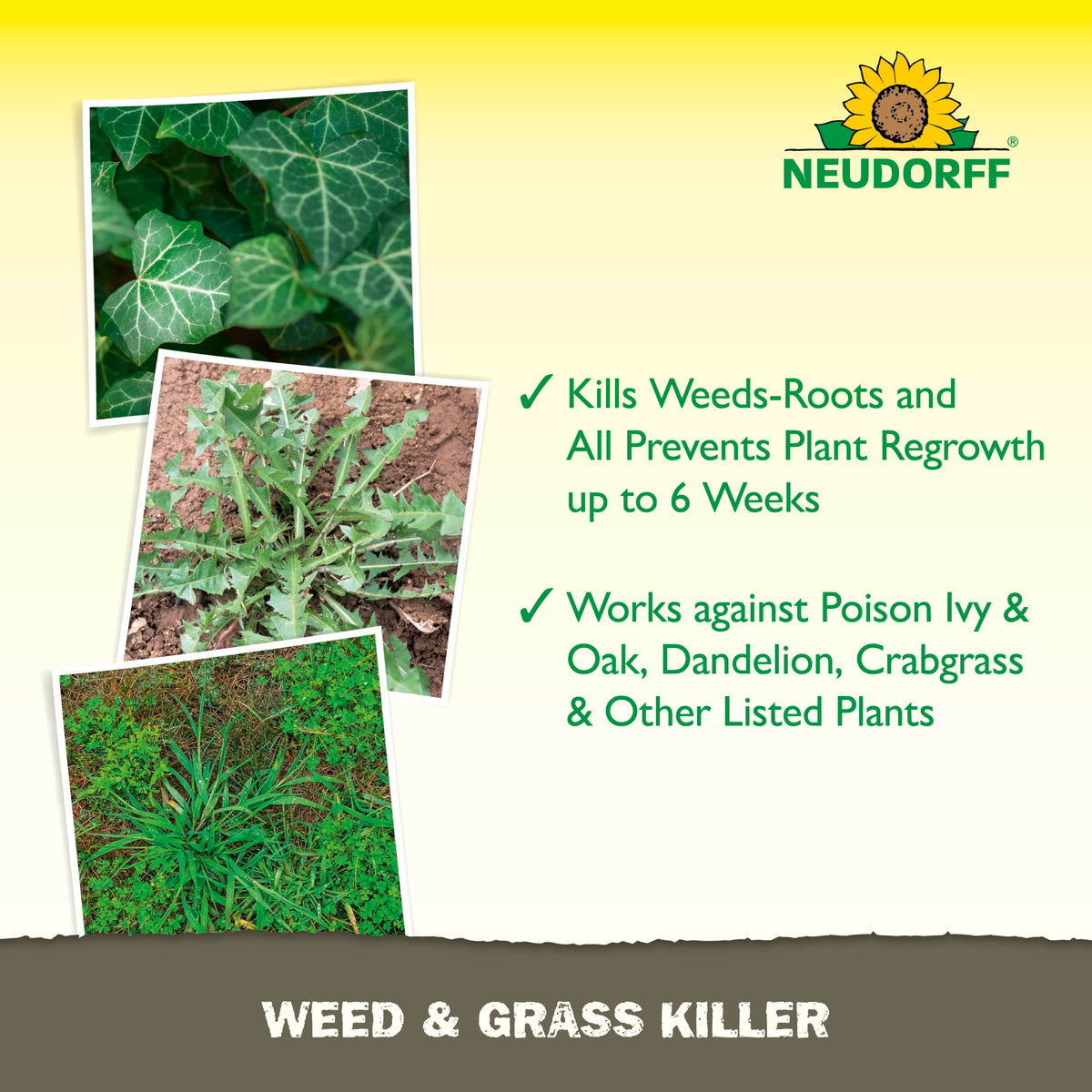 Neudorff Weed Killer used around structures like fences and driveways.