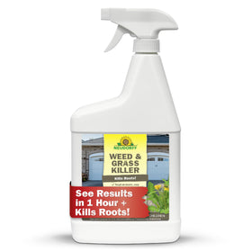 Neudorff Weed Killer ready-to-use spray shows fast-acting weed control.