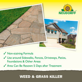 Neudorff Weed Killer roots and all delivering deep weed destruction.