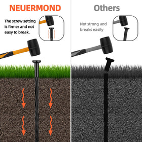 NEUERMOND multi-purpose-use stake supports various edging projects.