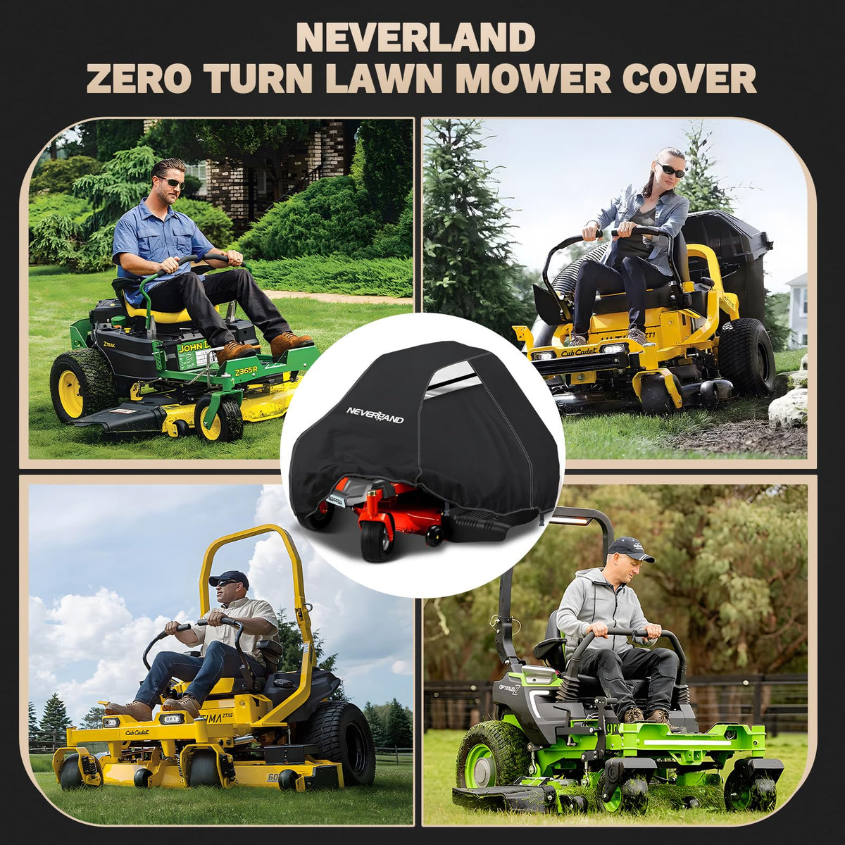 NEVERLAND durable 210D fabric mower cover provides lasting protection