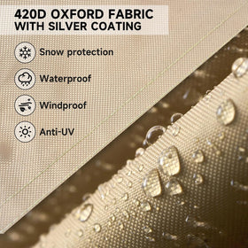 NEVERLAND Patio Lounge Chair Cover buckle adjustment demonstrates secure fit on windy days