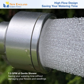 New England Garden Tools heavy-duty all-aluminum wand construction for durability and light weight.