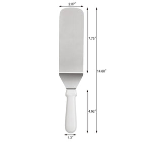 New Star grill spatula in white, angled view showing perforated blade.