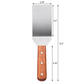 Stainless steel blade with riveted wooden handle for durability