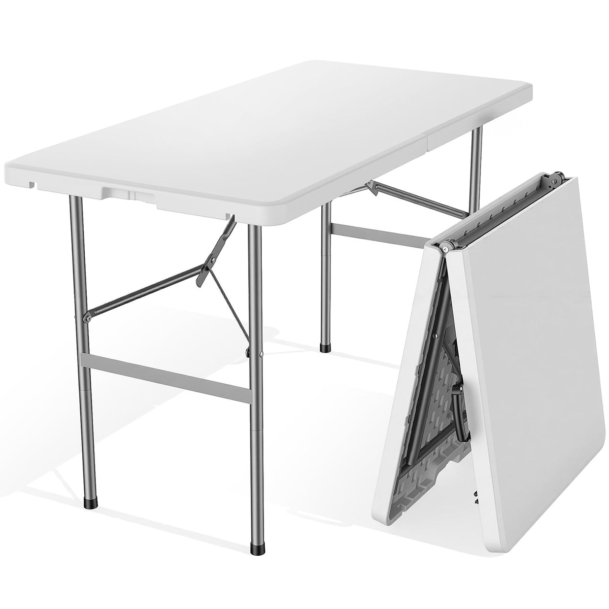 NEWBULIG 4 ft folding picnic table top view offers a sturdy space for outdoor meals.