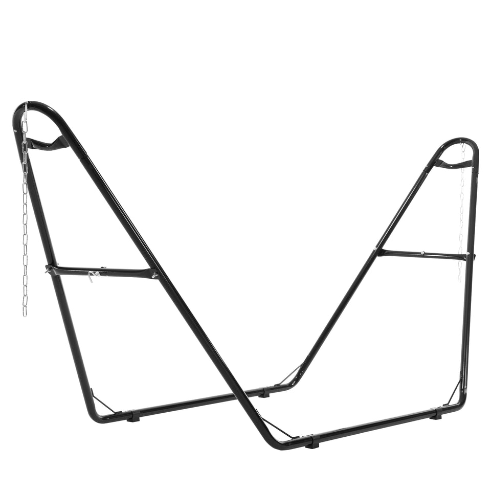 NEWBULIG double hammock stand assembled for quick setup