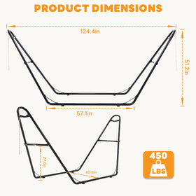 NEWBULIG hammock stand adjustable length shown for 9.5 to 14 ft hammocks