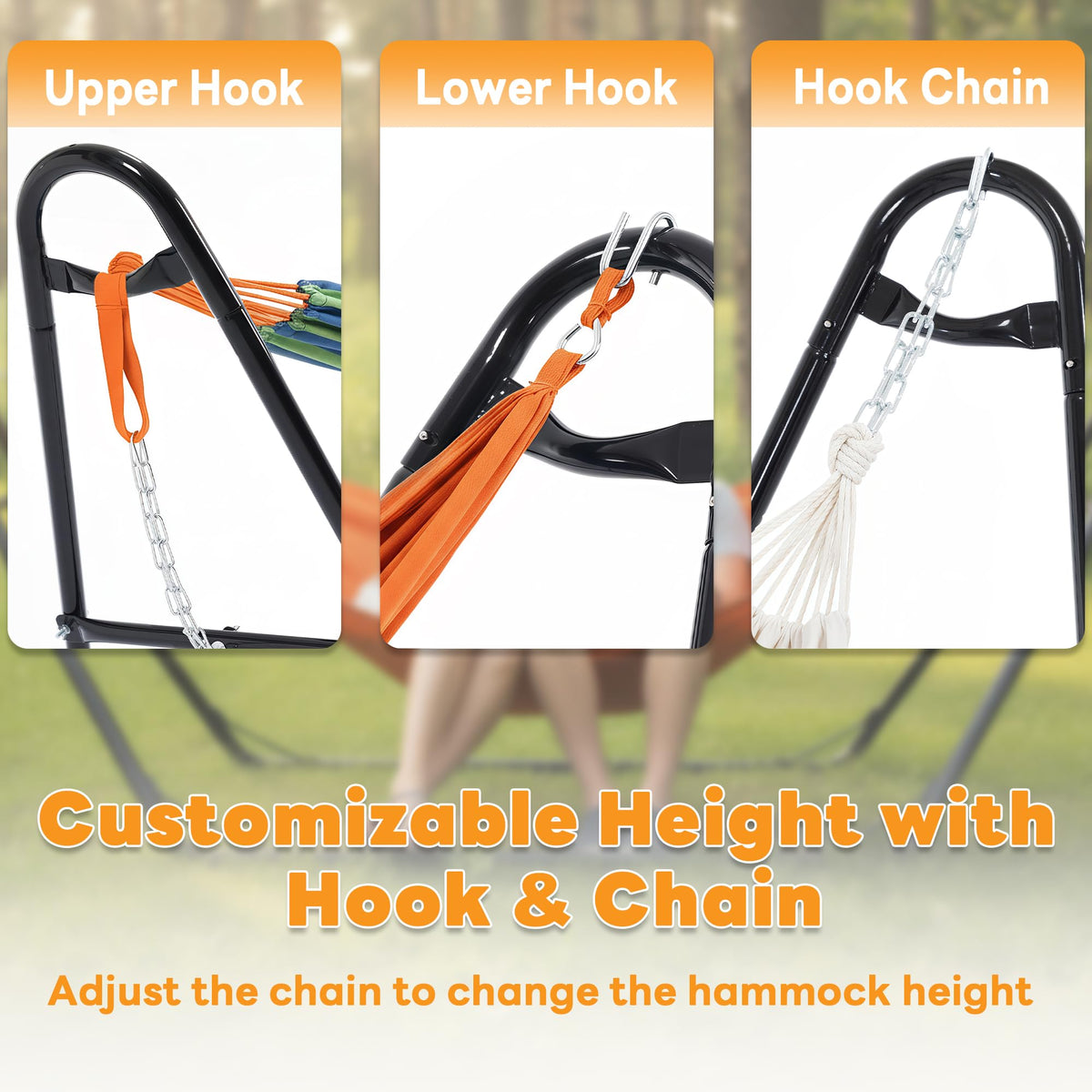 NEWBULIG hammock stand rust-resistant steel construction supports outdoor use