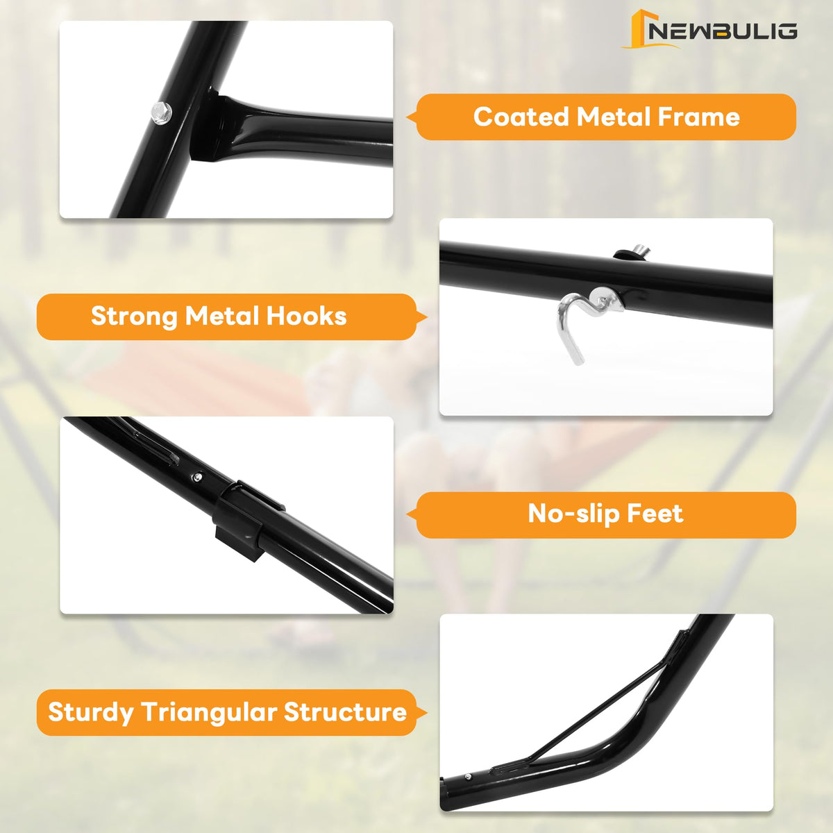 NEWBULIG stand with chains and hardware makes full setup straightforward