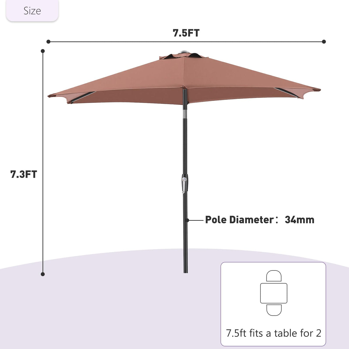 NEWBULIG 34mm pole emphasizes strength and durability for outdoor use.