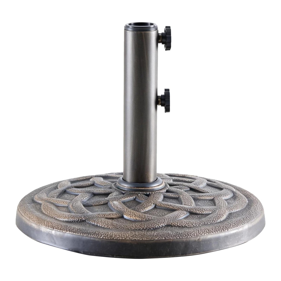 NEWBULIG umbrella base in bronze 22lbs anchoring outdoor shade setup for stability