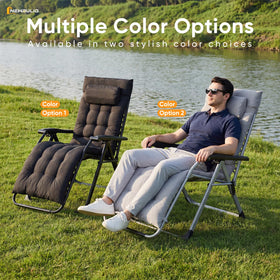 NEWBULIG Zero Gravity Chair metal-frame detail highlights durable construction.