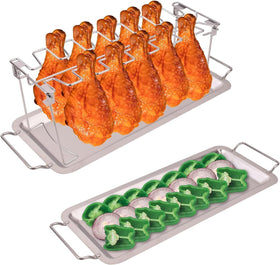 Newcomdigi chicken leg rack with drip tray captures juices and reduces splatter