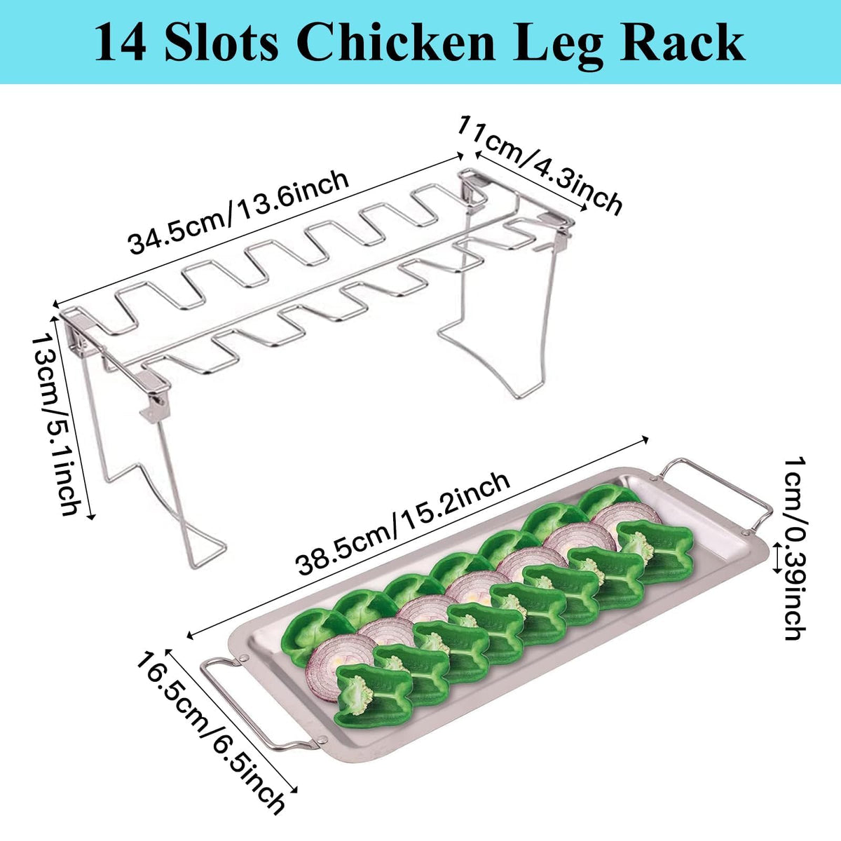 Newcomdigi chicken lollipop rack aligns wings and drumsticks for even browning