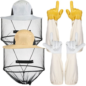 Newcotte goatskin beekeeping gloves, 50 cm long, for secure hand protection during hive work