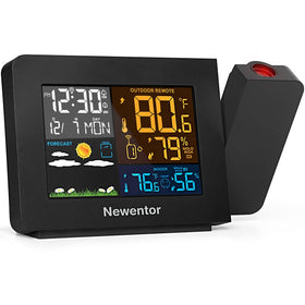 Newentor Atomic Projection Clock shows ceiling projection for easy viewing at night