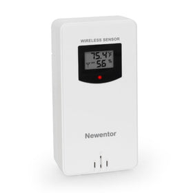 Newentor indoor-outdoor wireless remote sensor front view for real-time temperature and humidity monitoring