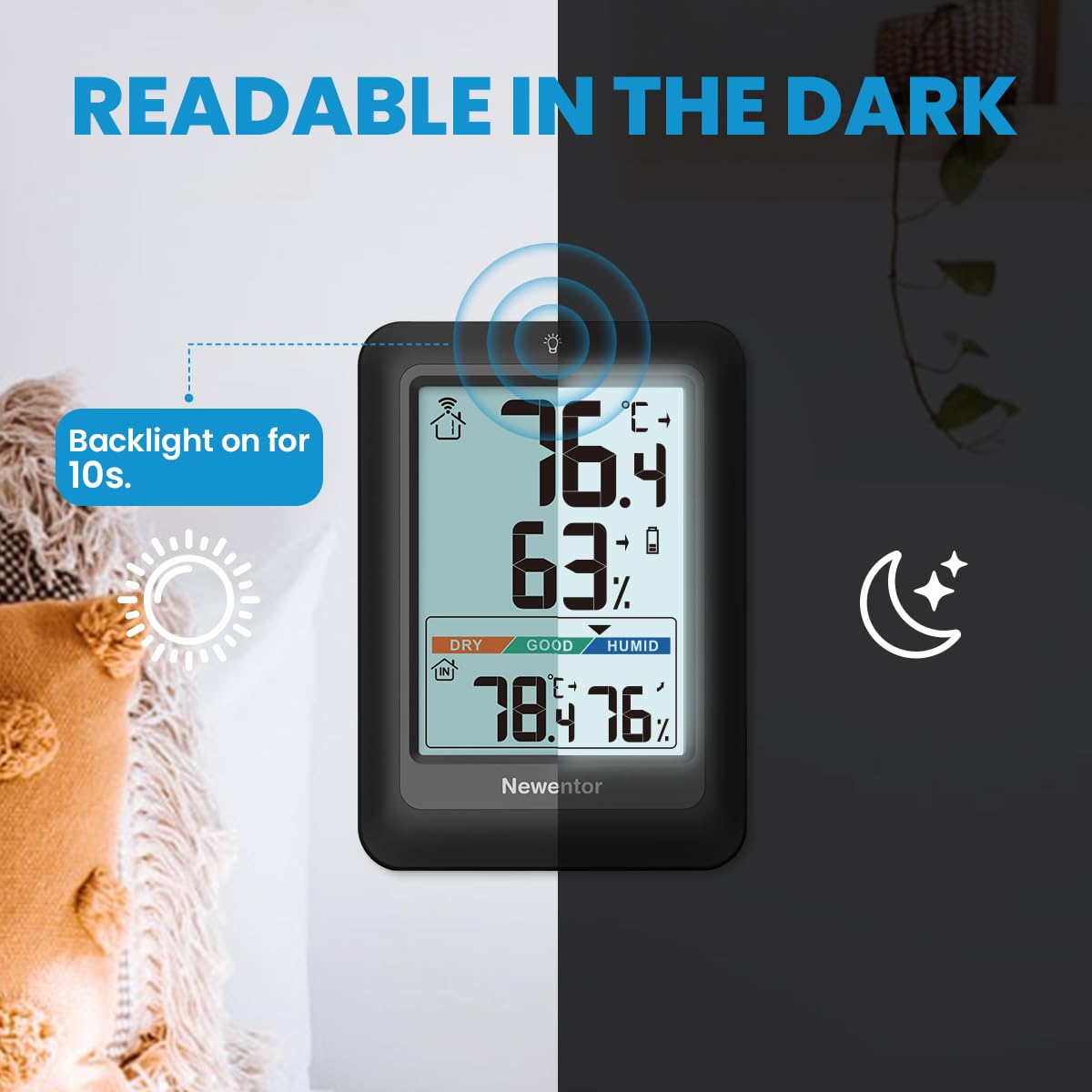 Newentor remote sensors setup illustrating multi-room monitoring