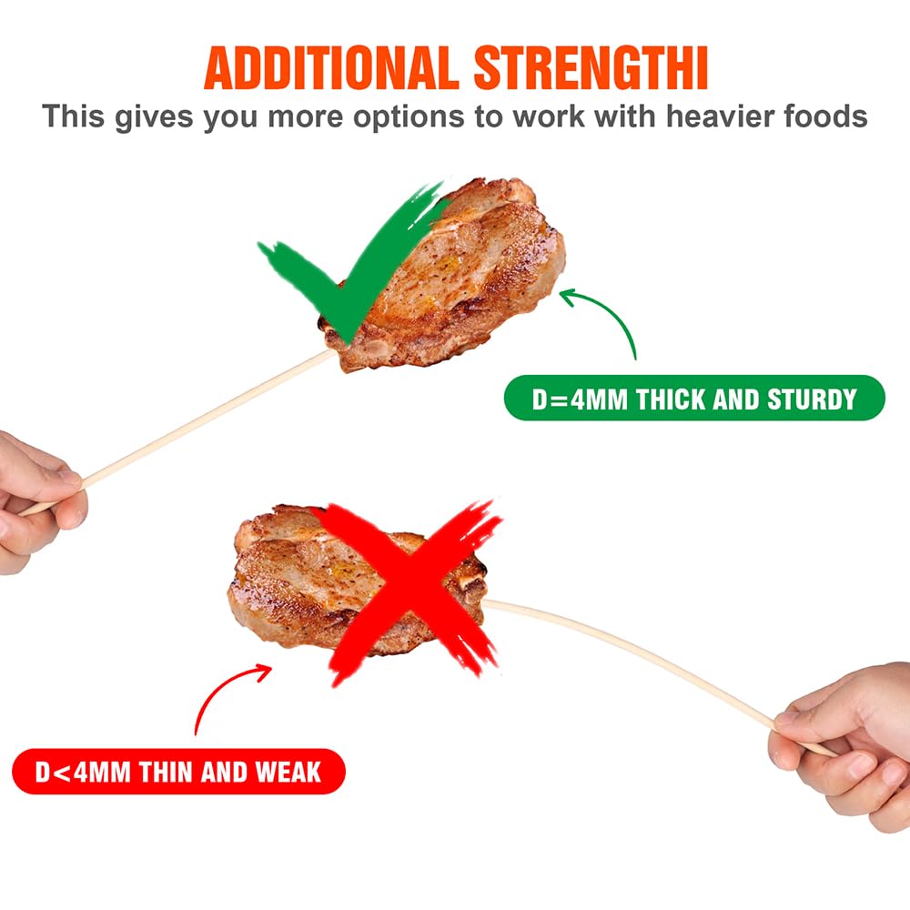Newflager 12inch bamboo skewers eco-friendly natural material for sustainable cooking