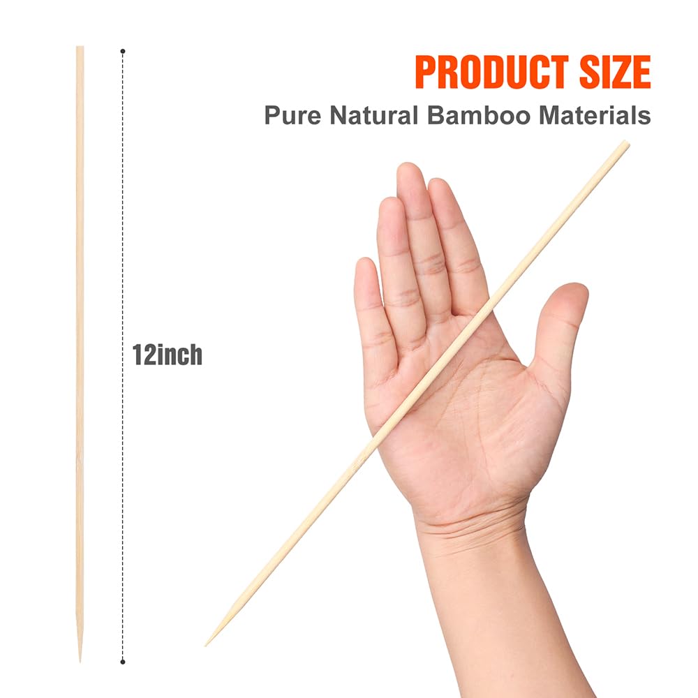 Newflager bamboo skewers 12inch polished body for smooth grilling and clean meat release