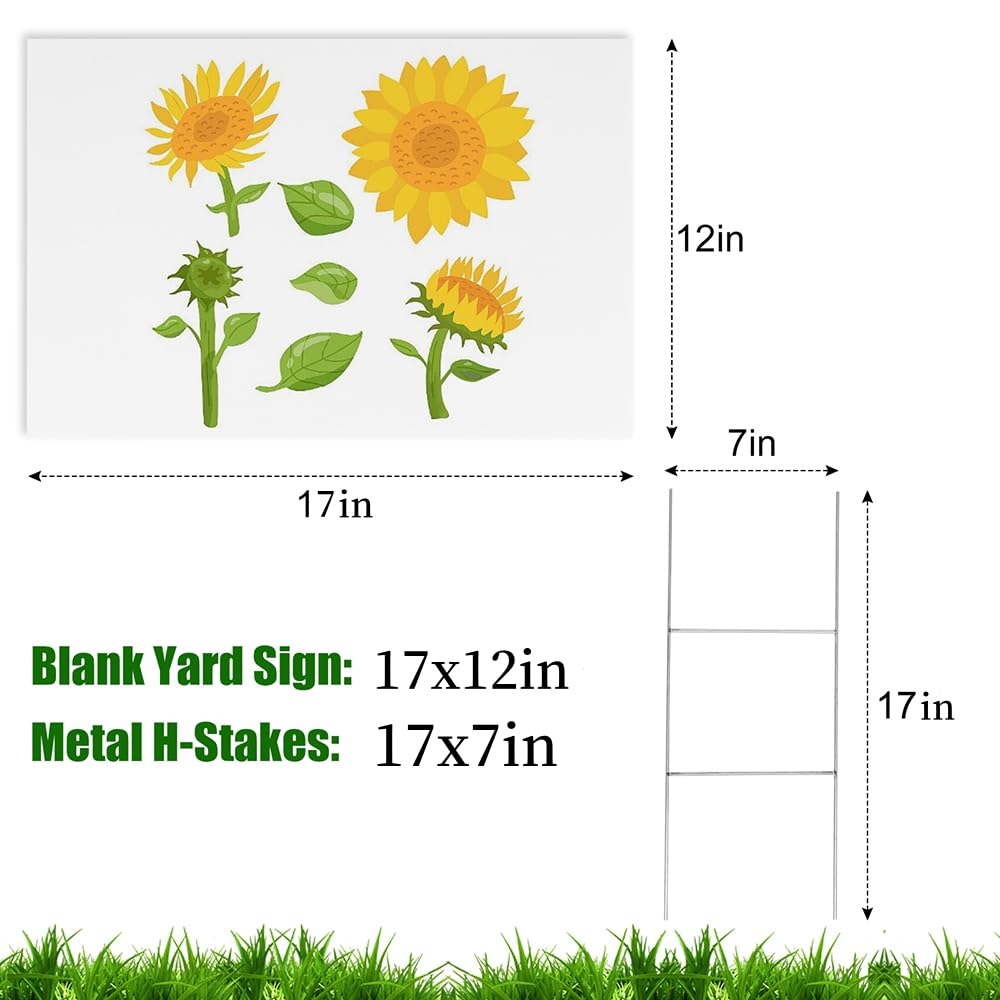 Newflager metal stake H-stake provides sturdy outdoor sign support.