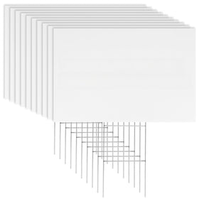 Newflager yard sign 18x12 inches in white with durable corrugated plastic for outdoor use.