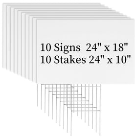 Newflager 18x24 white yard sign for outdoor advertising and events