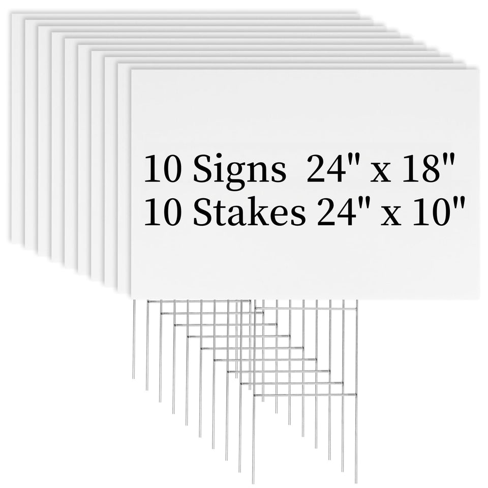 Newflager 18x24 white yard sign for outdoor advertising and events