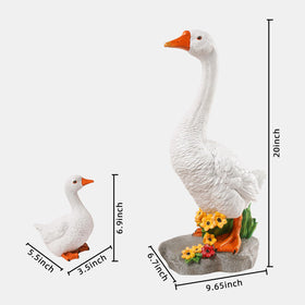 Newinhome Goose Duo two geese in one set enhances outdoor yard decor