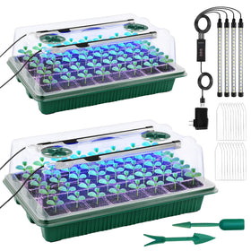 NEWKITS 2-pack seed starter tray with grow light for indoor seed starting