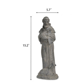 Newman House Studio Saint Francis garden statue, hand-finished details for display.