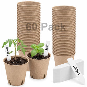 NEWMIAO 3.15-inch peat pot front view with drainage holes for healthy roots