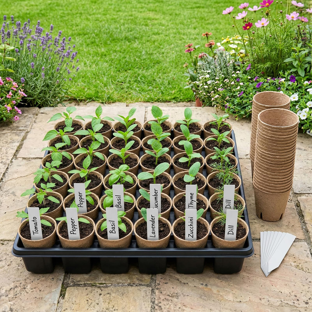 NEWMIAO round seed starter pots pack ready for seed sowing