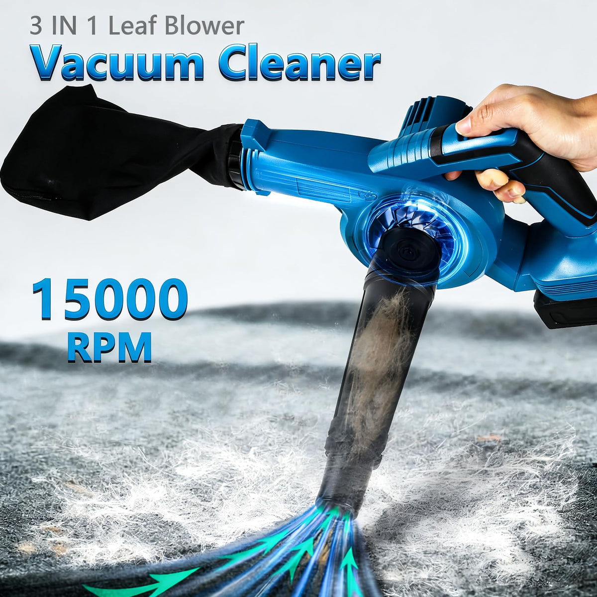 NEWONE leaf blower in garden demonstrates cord-free convenience and quick cleanup.
